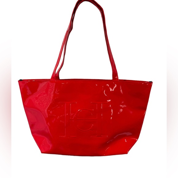 Carolina Herrera Good Girl Limited Edition Red Glossy large patent tote bag - Picture 1 of 7